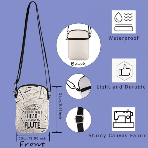 TIIMG I Am Playing My Flute Gift Flute Music Lover Gift Flute Player Gift Flutist Gift Flute Crossbody Bag2
