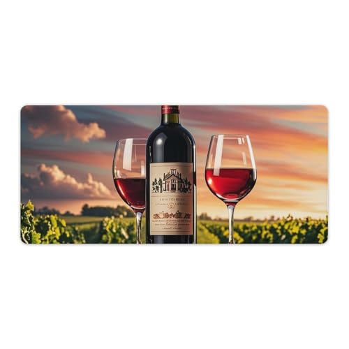 Tapis de bureau pour ordinateur au motif de vin en bois pour créer un espace cosy