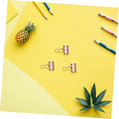 Pinces métalliques or rose pour organisation de documents de bureau - 5
