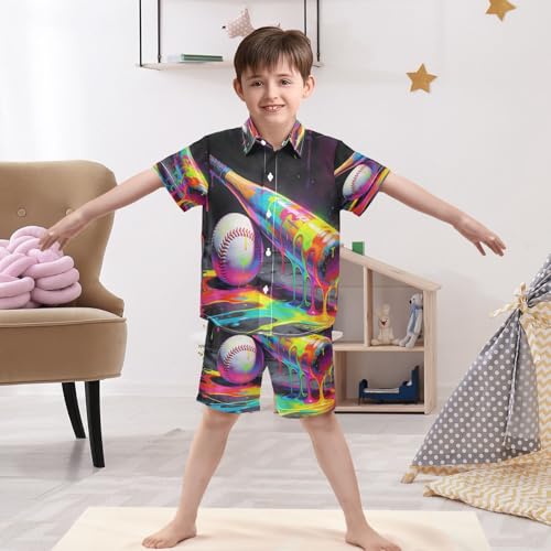 Image of Boccsty Ice Cream Drip Boy Summer Shorts Sets Hawaiian Toddler Boys T-Shirt & Pants 2 Pcs 3T-10T