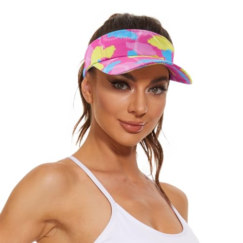 Image of Structured Brim Quick-Dry Sun Visor Hat,Lightweight Sun Protection Sports Visor for Running Golf Tennis Women