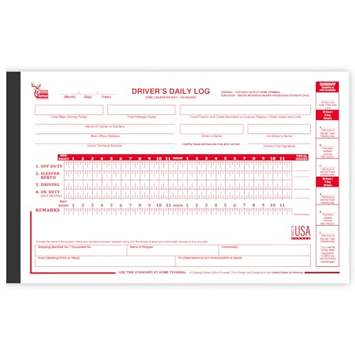 Driver Daily Log Books for Truck Drivers with 7 & 8 Day Recap - 35 Sets of Forms Per Log Book
