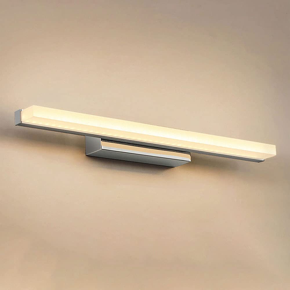 Lampada Frontale a Specchio a LED da 6 W, Lampada da toeletta per Bagno Impermeabile IP44, Paralume in Acrilico, Applique da Parete in Acciaio Inossidabile sopra l'armadietto a Specchio.