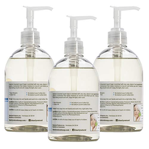 Essentials by Clearly Natural Glycerin Liquid Hand Soap, Unscented, 12-Fluid Ounce, Pack of 32