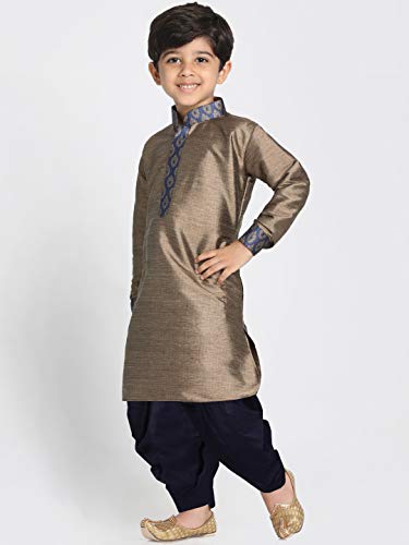 Image of VASTRAMAY JBN Creation Boys' Silk Blend Kurta and Dhoti Pant Set