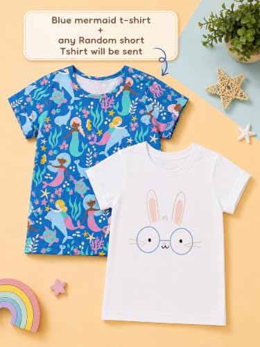 Image of TuddyBuddy 100% Cotton Full Sleeves Half Sleeves Baby Girl's Top Cum T-Shirt for Summer
