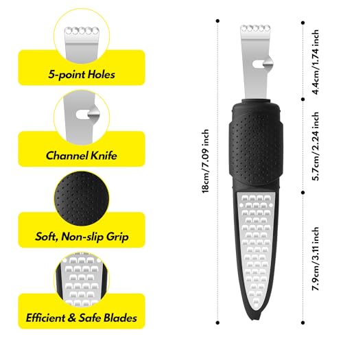 Lemon Zester Tool with Channel Knife, Stainless Steel Citrus Zester Tool, Lemon Peeler, Zesters for Kitchen, Ultra Sharp 2-in-1 Tool Easily Creates Citrus Zest, Black - Image 3