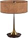 Amazon Brand - Rivet Mid-Century Modern Curved Table Desk Lamp With LED Light Bulb, Brass/Walnut, 14.3 x 21.7 Inches