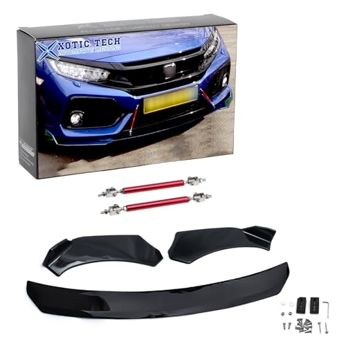 x xotic tech Universal Front Bumper Lip Chin Spoiler Splitter Diffuser Guard Wing Protector Trim Car Body Kit with Adjustable 8