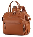 LORADI Large Diaper Bag Tote, 14 Pockets Baby Bag with Stroller Clips and 3 Insulated Pockets, Baby Shower Gifts (Brown, Large)