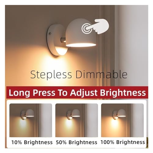 Lámpara de pared interior para pasillo y dormitorio con luz LED táctil regulable 3