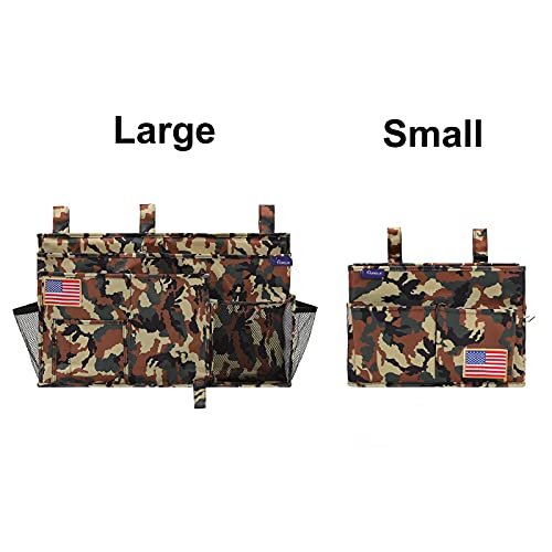 Image of Surblue Bedside Caddy Hanging Organizer Storage Bag Pocket for Bunk, Hospital Beds, College Dorm Rooms, Baby Bed Rails, Wheelchair Side Bag, Camp Chairs, 4 Pockets and 2 Hooks (Small Jungle)