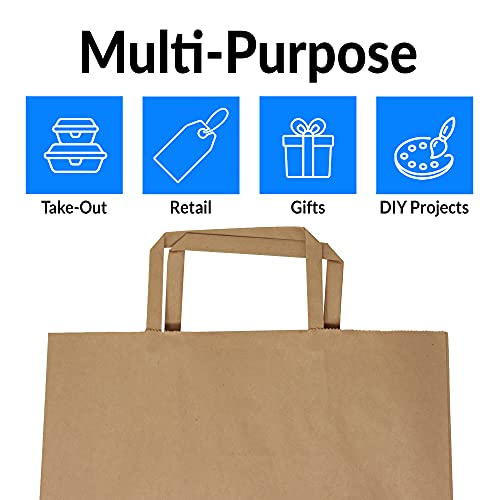 Reli. Kraft Paper Bags W/Handles (100 Pcs, Bulk) (Large 10"X6.75"X12") Brown Paper To Go/Take Out/Restaurant/Bags With Handles thumb #5