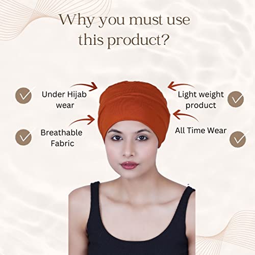 Image of The Headscarves Women Silky Soft Bamboo Viscose Sleep Cap for Hair Loss Chemo Headwear Skull Cap Free Size (Multicolor) (HS3 Multicolor)