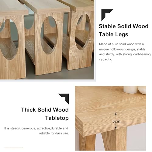 Mesa de entrada de madera maciza para recibidor estrecho y pasillo moderno 7