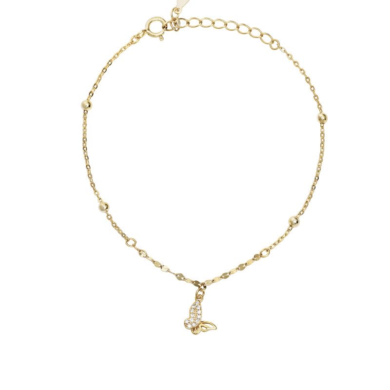 Pulsera De Plata，Pulsera De Mariposa Hueca Con Diamantes De Plata Esterlina S925 De Alta Gama Con Hebilla De Resorte Ajustable, Joyería Energética Para Mujer.