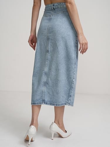 Image of Tokyo Talkies Women's Straight Fit Straight Skirts| Mid-Rise| Women Skirt | Skirt for Women