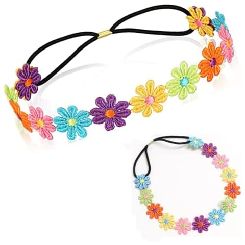 FZLANQ 2 Pcs Multicolour Flower Headbands Cover