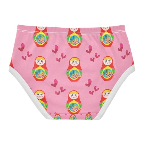 Colorful Russian Nesting Dolls A Pink Hearts Toddler Girls's Underwear 2T 202c12512