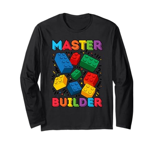 Building Block Master Builder Famiglia Compleanno Wear. È il mio 7° compleanno maestro costruttore ideale come regalo per bambini, ragazzi, ragazze, figlio, figlia, nipote, nipote, nipote e che ama costruire e giocare con blocchi giocattolo o mattoni.