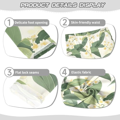 ALAZA Girls' Leggings Children's Yoga Pants Skinny Printed Dance Osmanthus Fragrans Flower Comfortable 4T2