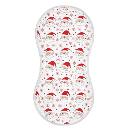 Santa Faces Pattern Baby Burp Cloths for Boys and Girls, Soft Muslin Spit Up Towels, 22