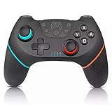 Diseñado para el controlador Nintend Switch Pro, los motores duales pueden mejorar la experiencia de juego, el asa tiene un chip de giroscopio de 6 ejes incorporado, que puede ajustar el somatosensorial para ayudar a objetivos precisos, y los objetivos rápidos y precisos, y el diseñado ergonómicamente. El diseño de botón asimétrico proporciona una experiencia de juego más cómoda.