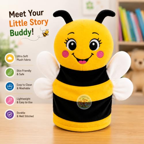 Image of Chi-Chimpu Toyss Honey Bee Hand Puppet 22cm for Kids Soft Storytelling Toy