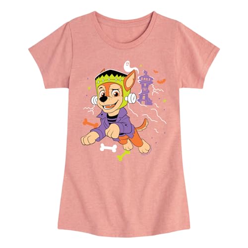 Paw Patrol - Chase Halloween - Toddler and Youth Girls Fitted Short Sleeve T-Shirt