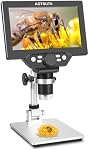 7" LCD Digital Microscope 1200X Magnification, 1080P Coin Microscope with Metal Stand | 8 LED Lights & Ultra-Precise Focus | Coin, Stamp, Windows/Mac Compatible