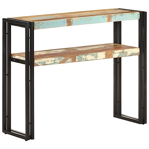 vidaXL Mesa Consola Entrada Acento Pasillo Vestíbulo Recibidor Auxiliar Decoración Hogar Casa Escritorio Mueble de Madera Maciza Reciclada 90x30x75 cm