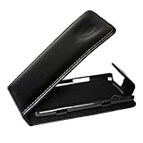 optimaler Tragekomfort Mobilfunk Krause - Flip Case Etui Handytasche Tasche Hülle für Samsung GT-S8500 / S8500 (Schwarz)