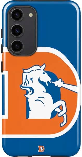 Skinit Pro Phone Case Compatible with Galaxy S23 Plus - Officially Licensed NFL Denver Broncos Retro Logo Design