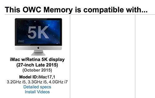 Owc 32Gb (2X16Gb) Pc3-12800 Ddr3 1600Mhz So-Dimm 204 Pin Cl11 Memory Upgrade Kit Compatible With 2015 Imac (Owc1600Ddr3S32P) #TOP3
