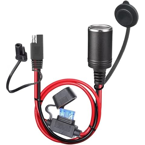 QOFOWIN 12AWG SAE to Motorcycle Female Cigarette Lighter Socket 12V-24V Extension Cable for Universal SAE Quick Connection Battery Chargers &Accessories…… Cover