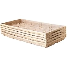 Handy Pantry True Microgreen Tray - ECO Compostable Plant Growing Trays - Single Use Stiff Paper Growing Flats with Holes - Fits 10 x 20 Drip Tray 5 Pack