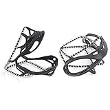 Gnohnay Traktionskrämeln Steigeisen, Universalgröße Leichte Eisgreifer mit Sicherheitsgurten und Lagerung, rutschfeste Eisgriffe zum Joggen Oder Wandern,1pc
