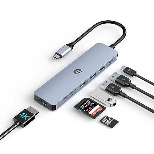 Tiergrade USB C Hub Multiport Adapter, 7-in-1 USB C Docking Station with HDMI, 100W PD, 3 USB 3.0, SD/TF Slot for Type C Laptop by Tiergrade - Used condition - US$6.16