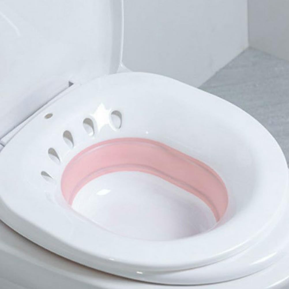 1Pc Folding Bidet for Women Portable Sitz Bath for Pregnant Women Comfortable Private Cleansing Basin Space-Saving Design for Postpartum Care and Daily Pink