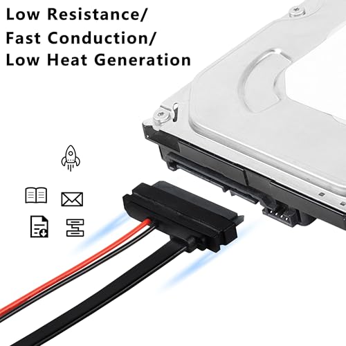 Adaptador Slimline SATA 13 macho a 22 pines hembra 30cm miniatura 4