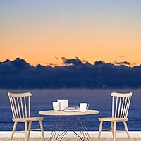 Wall Mural Sunset Sunrise Background Nature Scenery Removable Self-Adhesive Wallpaper Wall Decoration for Bedroom Living Room - 66x96 inches