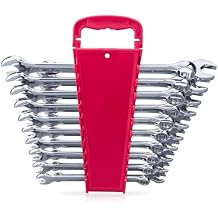 Max Torque 20-Piece Premium Metric and SAE Combination Wrench Set in Rack | Metric Size 8mm - 19mm, Inch Size 5/16 - 3/4 | Longer Wrench Body Design, Chrome Vanadium Steel, Unique V-Groove Open End