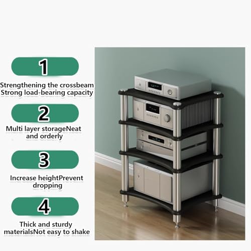 Étagère de rangement multimédia 4 niveaux, armoire polyvalente d'angle salon