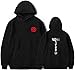 PANOZON Sudadera Hombre Naruto Impresa Uchiha Itachi Sasuke Hinata Pull-Over de Anime Ninja para Chicos Adolescentes (XS, A-Negro 476-1)