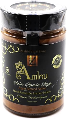 Amlou aux amandes & à l'huile d'argan - Pâte à tartiner 100% Pur & Naturelle - Pot de 400g Nouveau format