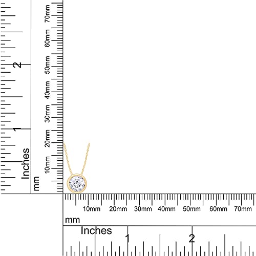 SAVEARTH DIAMONDS 14K Solid Gold 1 Carat 6.5MM Moissanite Classic Bezel Set Solitaire Lab Created Diamond Pendant Necklace for Women, Gold Chain 18 inch4
