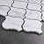 3 Inch Arabesque Pattern Glazed Porcelain Mosaic Wall Floor Tile with Carrara White Grey Marble Look for Flooring, Kitchen Backsplash, Bathroom Shower (5 Sheets)
