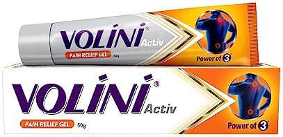 Volini Activ Pain Relief Gel 50 g | Quick Relief from Back Pain, Neck/Shoulder Pain, Sprain & Joint Pain | With Powerful Ingredients – Gandhapura Oil, Pudina Satva, Shallaki Gum & Capsaicin | Recommended for Sports Injuries, Active Lifestyle Injuries & Everyday Pain Relief