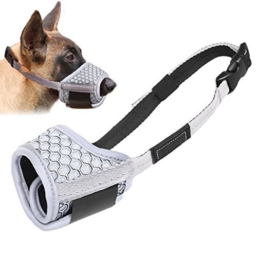Image of LUCKYPAW Dog Muzzle Anti Biting Barking and Chewing with Comfortable Mesh Soft Fabric and Adjustable Strap, Suitable for Small, Medium and Large Dogs