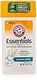 ARM & HAMMER Essentials Solid Deodorant, Clean(Juniper Berry), Wide Stick, 2.5 oz. (Pack of 3)
